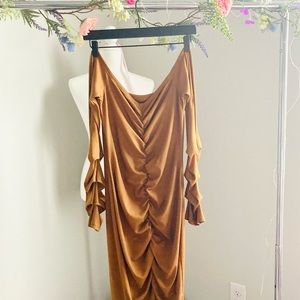 Rouched Off The Shoulder Dress